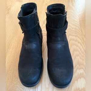 Hotiç Real Black Leather Ankle Boots, Size 44